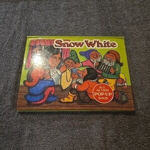 Brown Watson Snow White Vintage Pop-Up Book Kids Fairy Tale 3D Illustrations